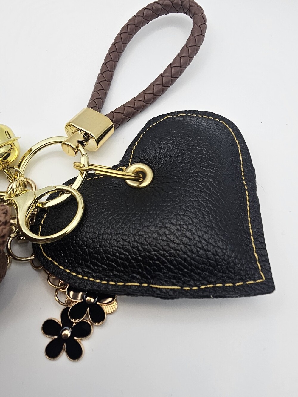 Upcycled Leather Purse Key Chain Charm - Picture 7 of 9
